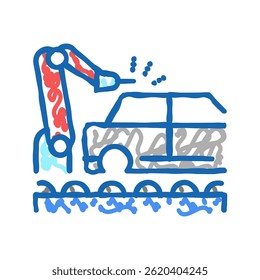 soldagem carro transportador ícone doodle esboço vetor. soldagem carro transportador sinal. ilustração símbolo isolado
