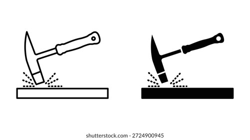 Schweißen Chipping Hammer Icon Grafikdesign. Vektorsymbol-Illustrationen