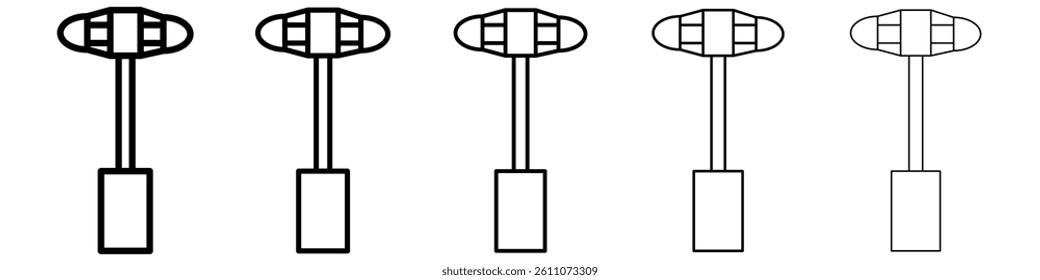 Welding chipping hammer icon Symbol mark in Outline style