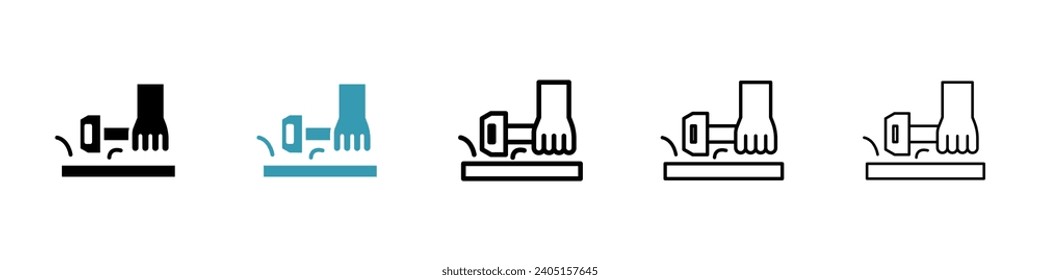 Schweißhammer-Vektorsymbol-Set. Bauhandhammer, Vektorgrafik für Ui-Designs.