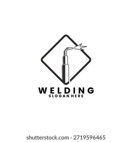 Modelo de vetor de design de logotipo da empresa de soldagem. Vetor de design de logotipo de solda