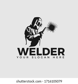 Welding Company Logo Design, WELDER LOGO, Silhouette A CONCENTRATED WORKER