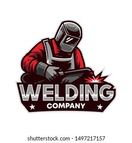 Welding Company Mascot, Logo Design Template