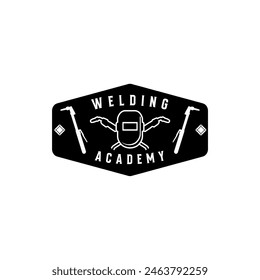 Welding Company Service Training Badge Logo Design Vector Template