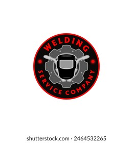 Welding Company Service Training Badge Logo Design Vector Template