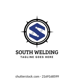 Construcción de soldadura con el diseño del logotipo de la letra S