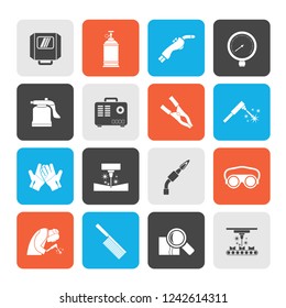 Welding And Construction Tools Icons - Vector Icon Set