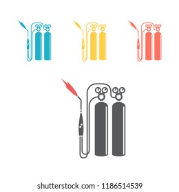 Welding cylinder flat icon. Vector sign for web graphic.