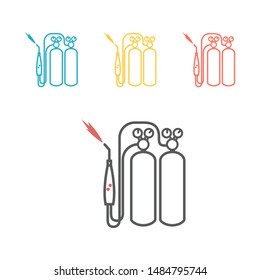 Welding cylinder line icon. Vector sign for web graphic.