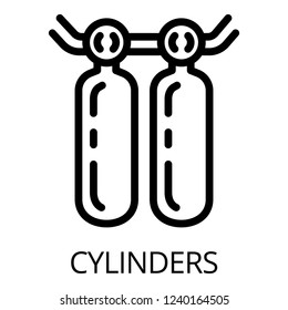 Welding cylinders icon. Outline welding cylinders vector icon for web design isolated on white background