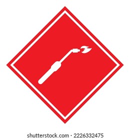 Welding danger technology icon, metal tool equipment symbol, safe weld vector illustration .