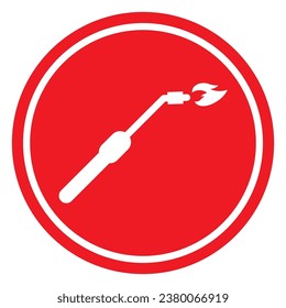 Icono de tecnología de peligro de soldadura, símbolo de equipo de herramientas metálicas, ilustración vectorial de soldadura segura.