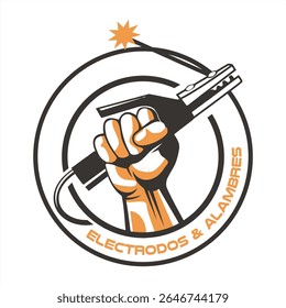 Welding Electrode Hand Logo Design for Welding and Fabrication Services