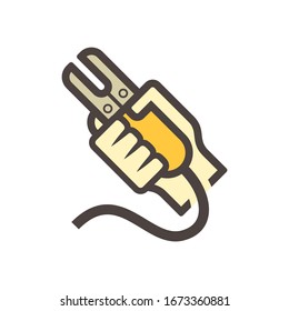 diseño de icono del vector de la antorcha de soldadura en blanco.
