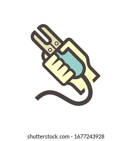diseño de icono del vector de la antorcha de soldadura en blanco.