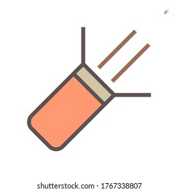 Cable para el diseño de iconos vectoriales de trabajo de soldadura, píxel perfecto 64x64 y trazo editable.