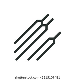 Welding electrodes isolated icon, arc welding electrode vector icon with editable stroke