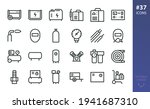 Welding Equipment and Air Compressors isolated icons set. Set of diesel generator, welding machine, car charger starter, welding mask, air compressor and receiver, airless paint sprayer vector icon