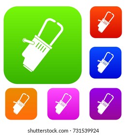 Welding equipment set icon color in flat style isolated on white. Collection sings vector illustration