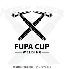 Logo de soldadura y fabricación con taza de Fupa