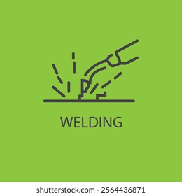 Welding, fabrication, weld, industry, manufacturing, construction expanded outline style icon for web mobile app presentation printing