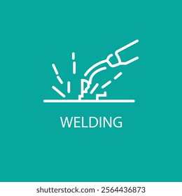 Welding, fabrication, weld, industry, manufacturing, construction expanded outline style icon for web mobile app presentation printing