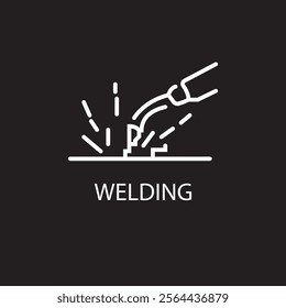 Welding, fabrication, weld, industry, manufacturing, construction expanded outline style icon for web mobile app presentation printing