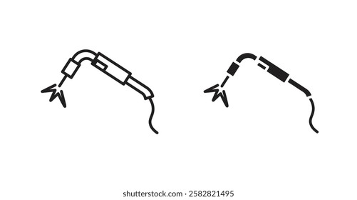 Welding filled and outlined icons vectors on white background