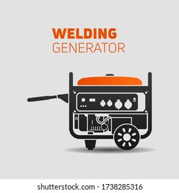 Welding generator icon illustration. Can be used both for construction companies and for online stores. Easy to edit, change size, color.