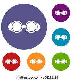 Welding glasses icons set