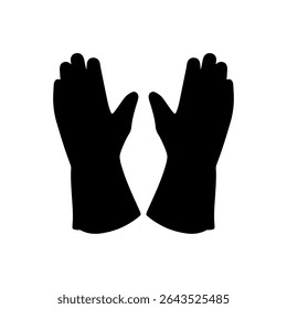 Welding gloves silhouette vector flat illustration design.