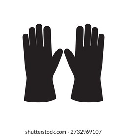 Welding gloves silhouette vector flat illustration