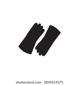 Welding gloves silhouette vector flat illustration design.
