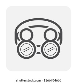 Welding goggles or safety glasses vector icon. Eye protection tool or personal protective equipment. To protect and safe eye by plastic, glass or lens from hazards. For welder, worker in metal work.