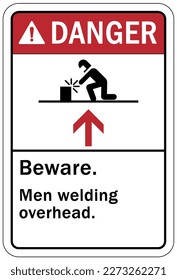 Welding hazard sign and labels