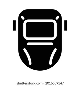 Schweisshelm-Glyph-Symbol-Vektorgrafik. Schweisshelm-Schild. isoliertes Kontursymbol