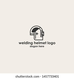 welding helmet logo design vector