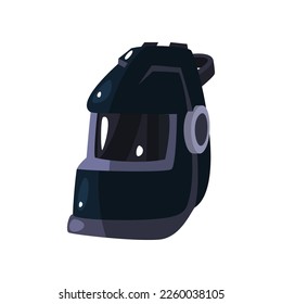 Welding helmet for metalworking vector illustration. Cartoon drawing of protective equipment or uniform of welder isolated on white background. Welding, professions, technology concept