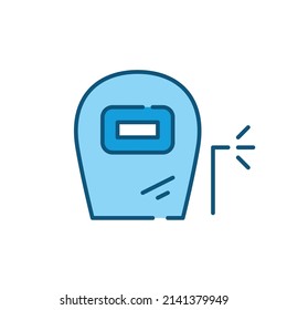 Schweißhelm. Pixel perfekt, bearbeitbares Strichfarbsymbol