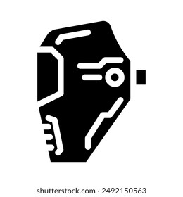 welding helmet ppe protective equipment glyph icon vector. welding helmet ppe protective equipment sign. isolated symbol illustration