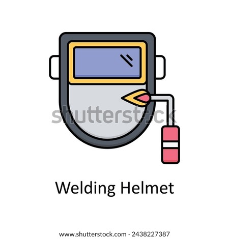 Welding Helmet  vector filled outline icon design illustration. Manufacturing units symbol on White background EPS 10 File