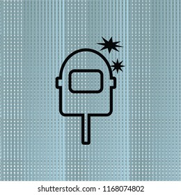 welding helmet, vector outline icon