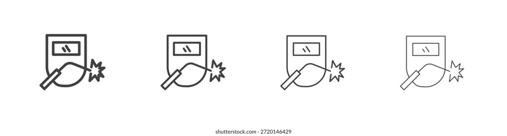 Conceito de ícone de solda Pictograma Linear. Ilustração de elemento simples.