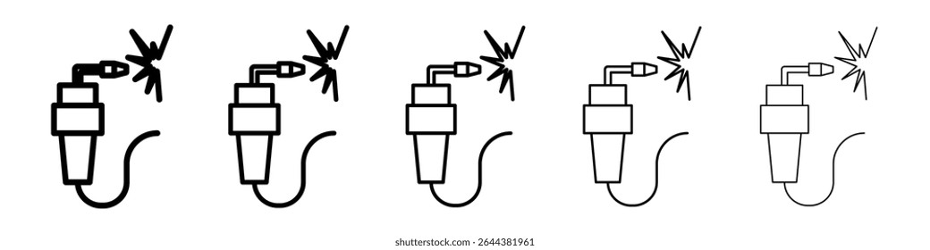Welding icon graphic set. trendy stroke line style
