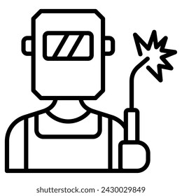 Welding icon line vector illustration