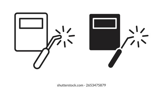 Welding icon, outline vector sign, linear and solid style pictogram isolated on white.