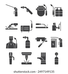 Vector de símbolo de signo de conjunto de iconos de soldadura