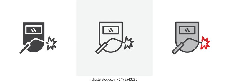 Welding icon symbol collection on white background.