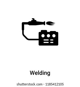Welding icon vector isolated on white background, logo concept of Welding sign on transparent background, filled black symbol