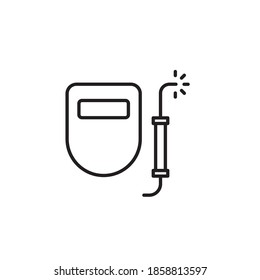 welding icon vector line style design. isolated on white background